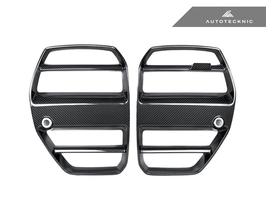 AutoTecknic Dry Carbon Podium V1 Front Grille Set - BMW G80 M3 | G82/ G83 M4