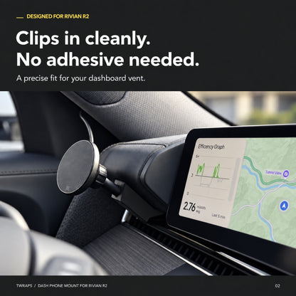Dashboard Phone Charger | Rivian R2, Magnetic Mount