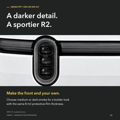 Headlights Tint & Clear PPF | Rivian R2, Precut Light Protection