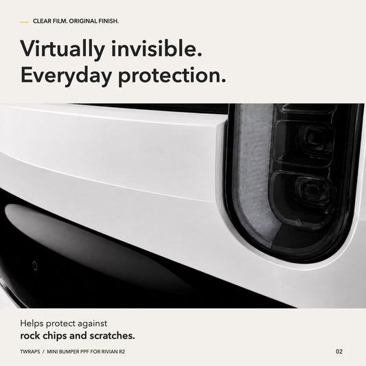 Front Bumper PPF | Rivian R2, Clear Paint Protection Film