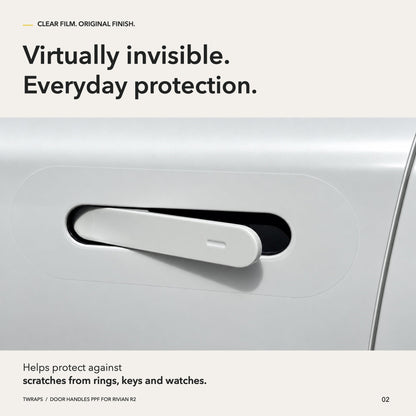 Door Handles Area PPF | Rivian R2, Clear Paint Protection Film