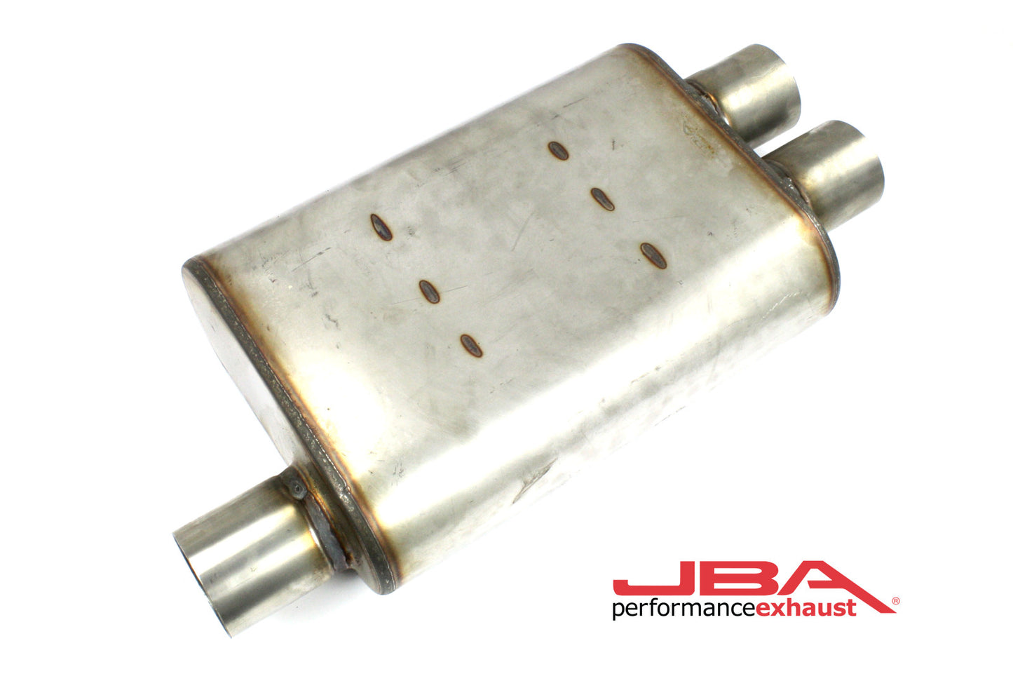 JBA Chambered 2.5" Muffler 304 SS Inlet Offset/Dual Outlet 40-251302