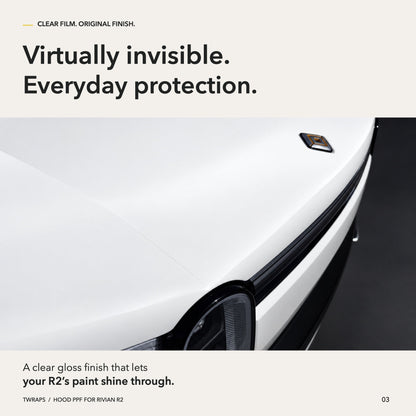 Hood PPF | Rivian R2, Mini & Full Paint Protection