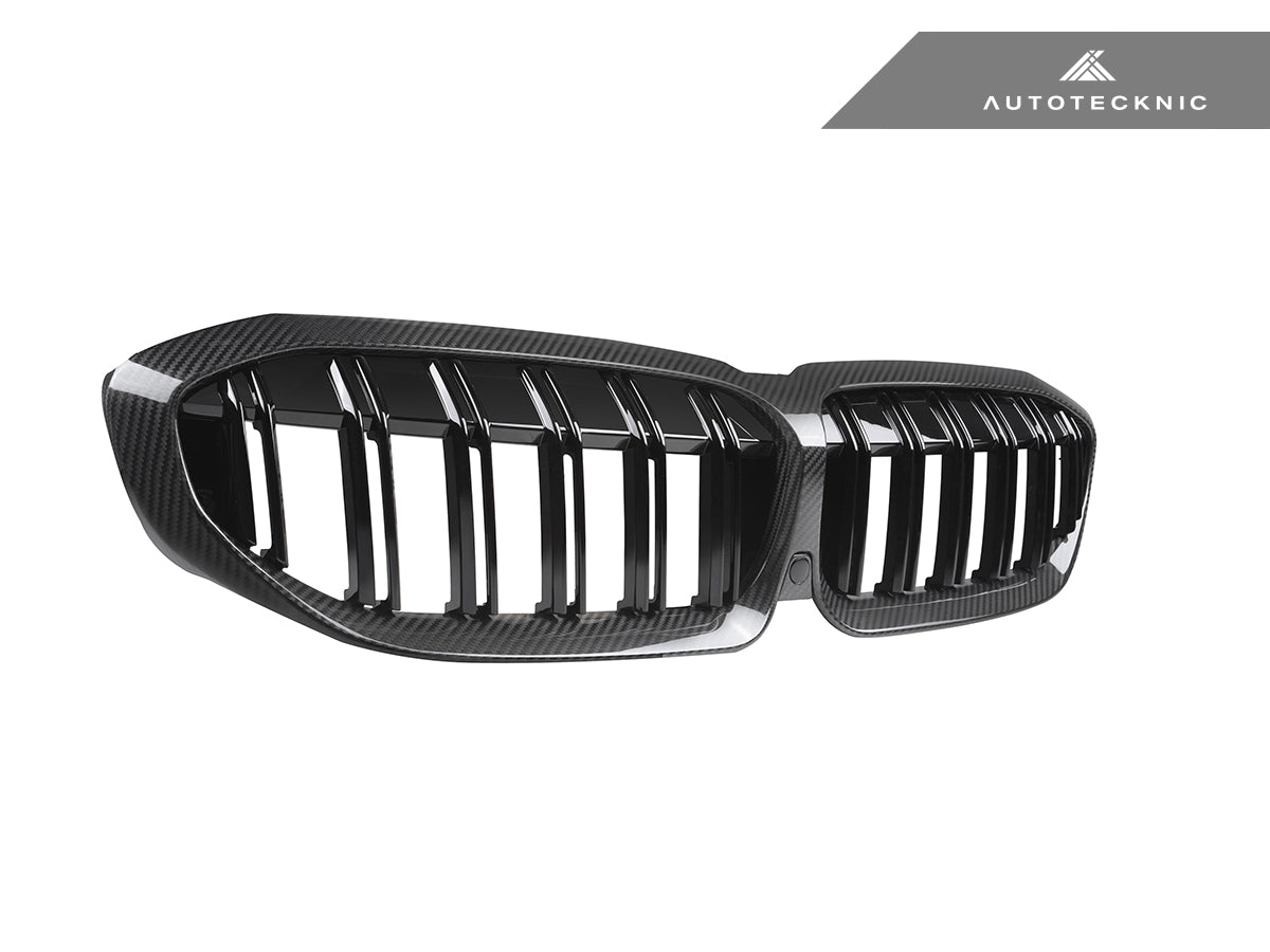 AutoTecknic Dry Carbon Fiber Dual-Slats Front Grilles - G20 3-Series Pre-LCI