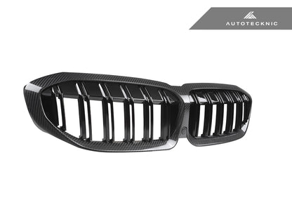 AutoTecknic Dry Carbon Fiber Dual-Slats Front Grilles - G20 3-Series Pre-LCI