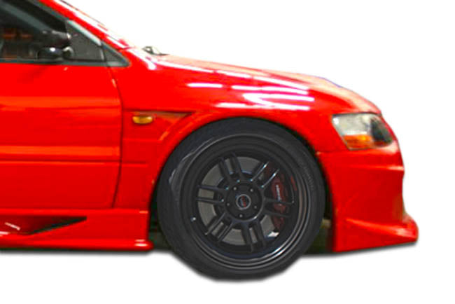 Extreme Dimensions Duraflex VT-X Wide Body Front Fenders Compatible With 2003-2006 Mitsubishi Evolution - 2 Piece - 107215
