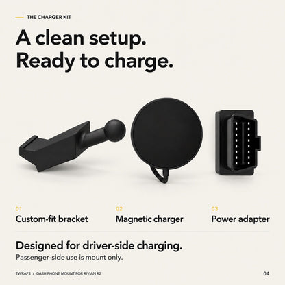 Dashboard Phone Charger | Rivian R2, Magnetic Mount