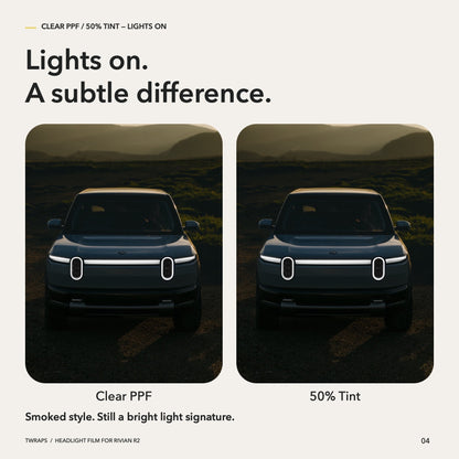 Headlights Tint & Clear PPF | Rivian R2, Precut Light Protection