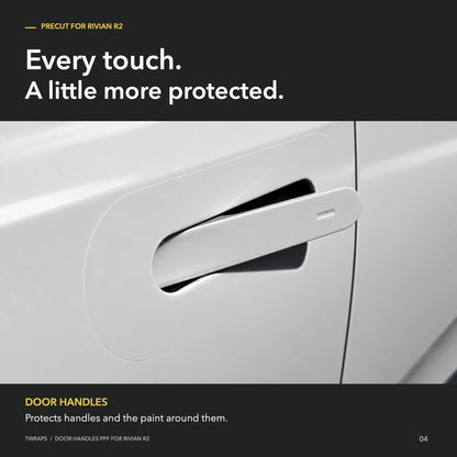 Door Handles Area PPF | Rivian R2, Clear Paint Protection Film