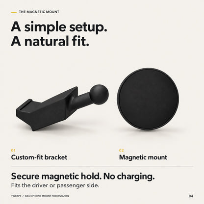 Dashboard Phone Charger | Rivian R2, Magnetic Mount