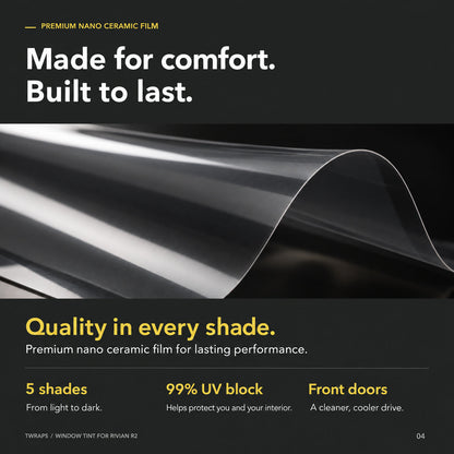 Window Tint Nano Ceramic IR | Rivian R2, Precut