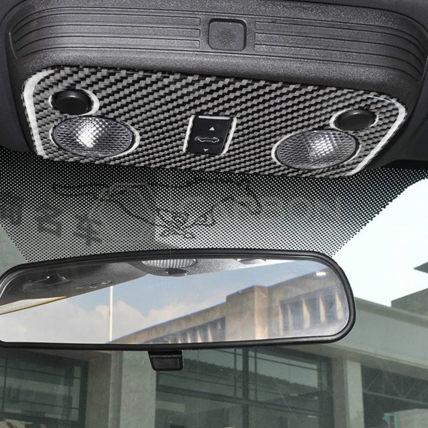 Real Carbon Fiber Overhead Dome Reading Light Trim Overlay For S197 Mustang 2005-2009