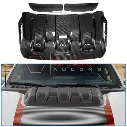 Real Carbon Fiber Hood Vent Cover for 2023+ Ford F-150 Raptor R (V8)