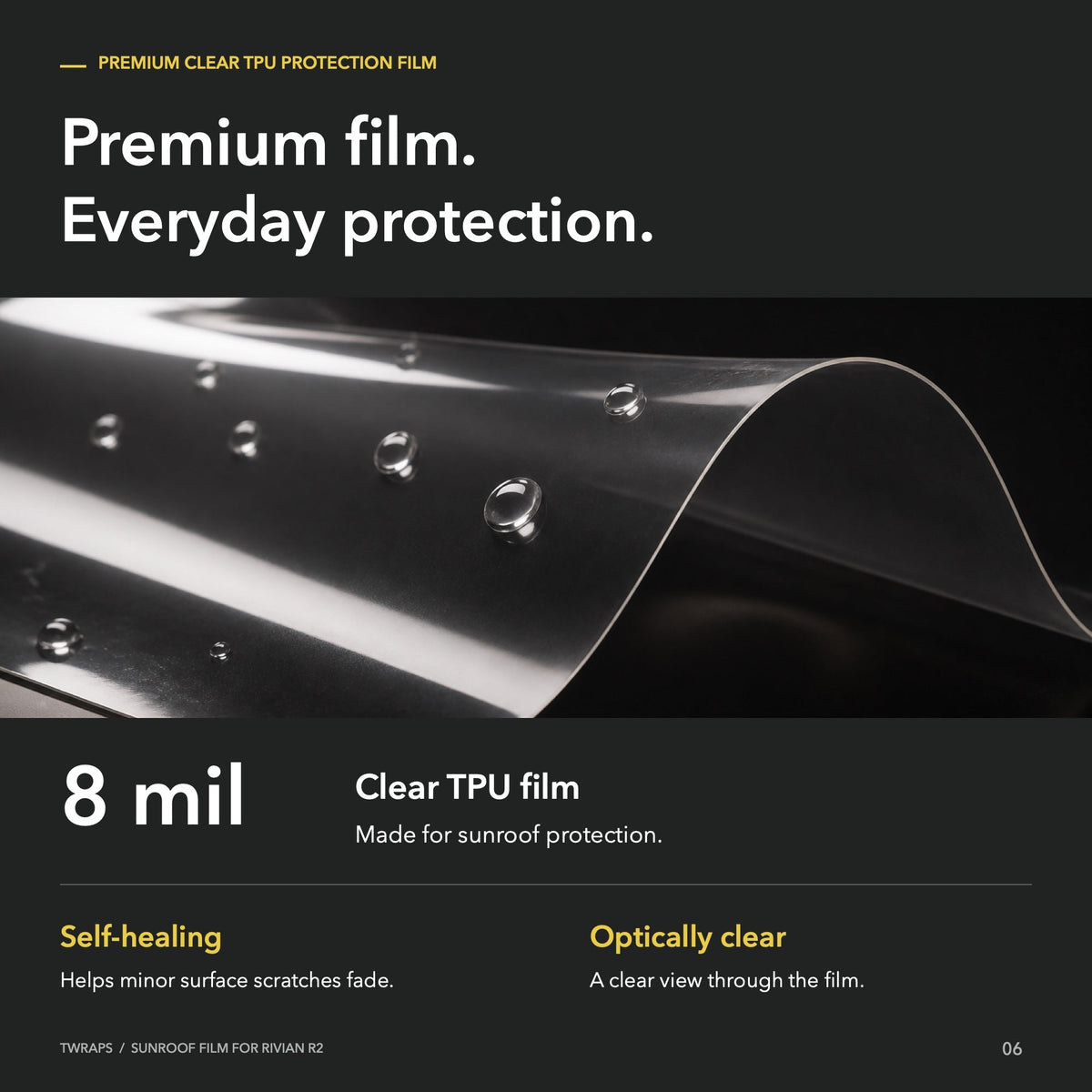 Sunroof Protection Film | Rivian R2, UV & IR Rejection