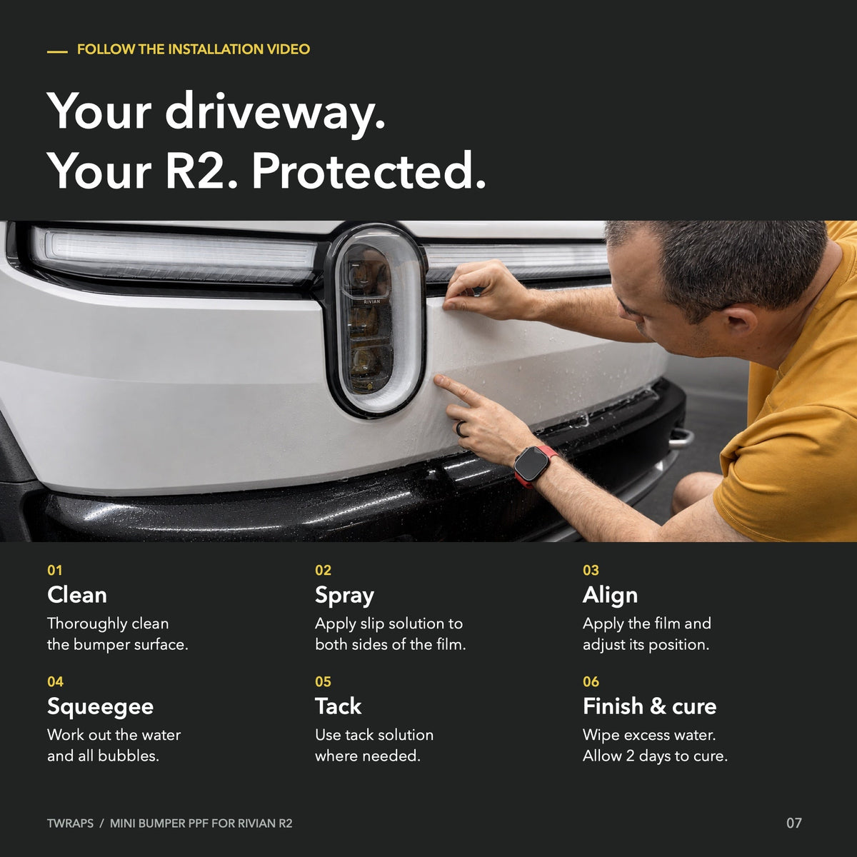 Front Bumper PPF | Rivian R2, Clear Paint Protection Film