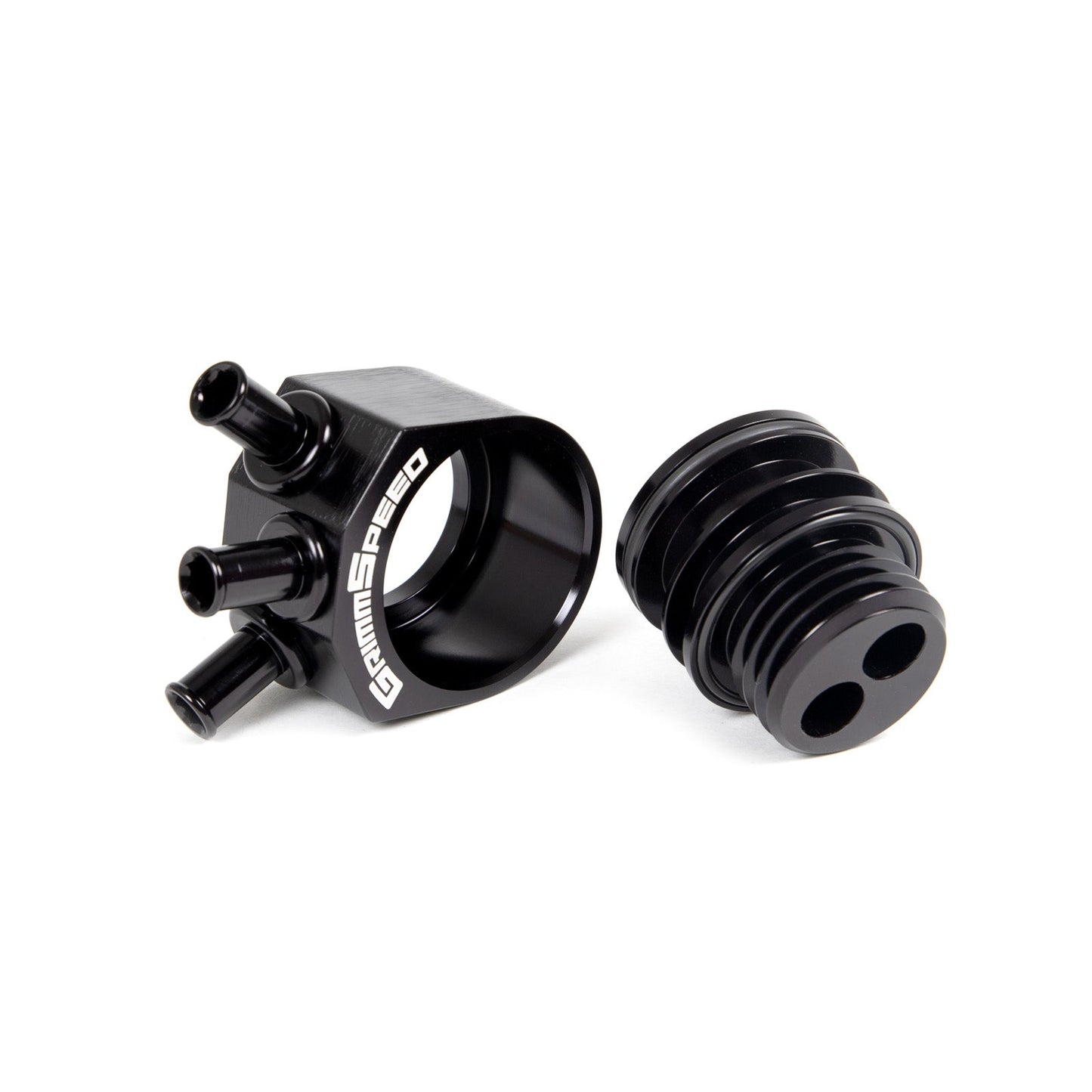 GrimmSpeed Air/Oil Separator - Black - 2008-14 Subaru WRX, 2005-09 Subaru Legacy GT GRM078016