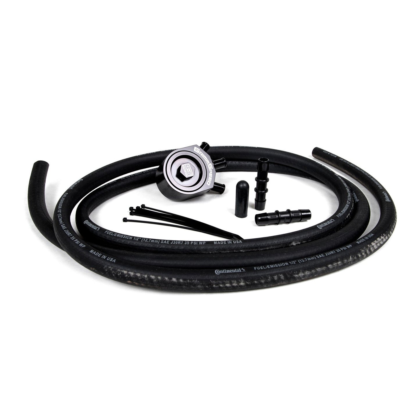 GrimmSpeed Air/Oil Separator - Black - 2002-07 Subaru WRX, 2004-21 Subaru STI GRM078006