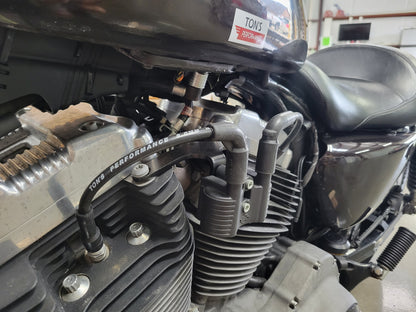 Silicone Plug Wires Harley Sportster 2007+ / PAIR OF SHORT WIRES FOR RELOCATED COIL