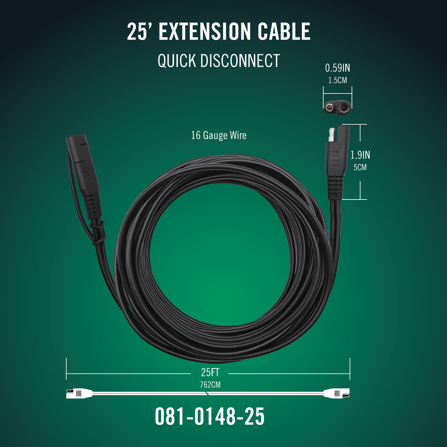 Battery Tender® 25ft SAE Quick Disconnect Extension Cable