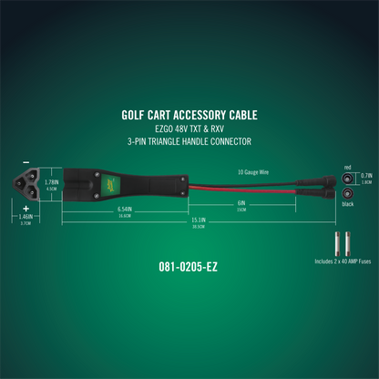 PowerPlus 48V E-Z-GO TXT/RXV 3-Pin Plug