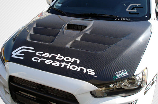 Carbon Creations GT Concept Hood Compatible With 2008-2017 Mitsubishi Evolution - 1 Piece - 104643