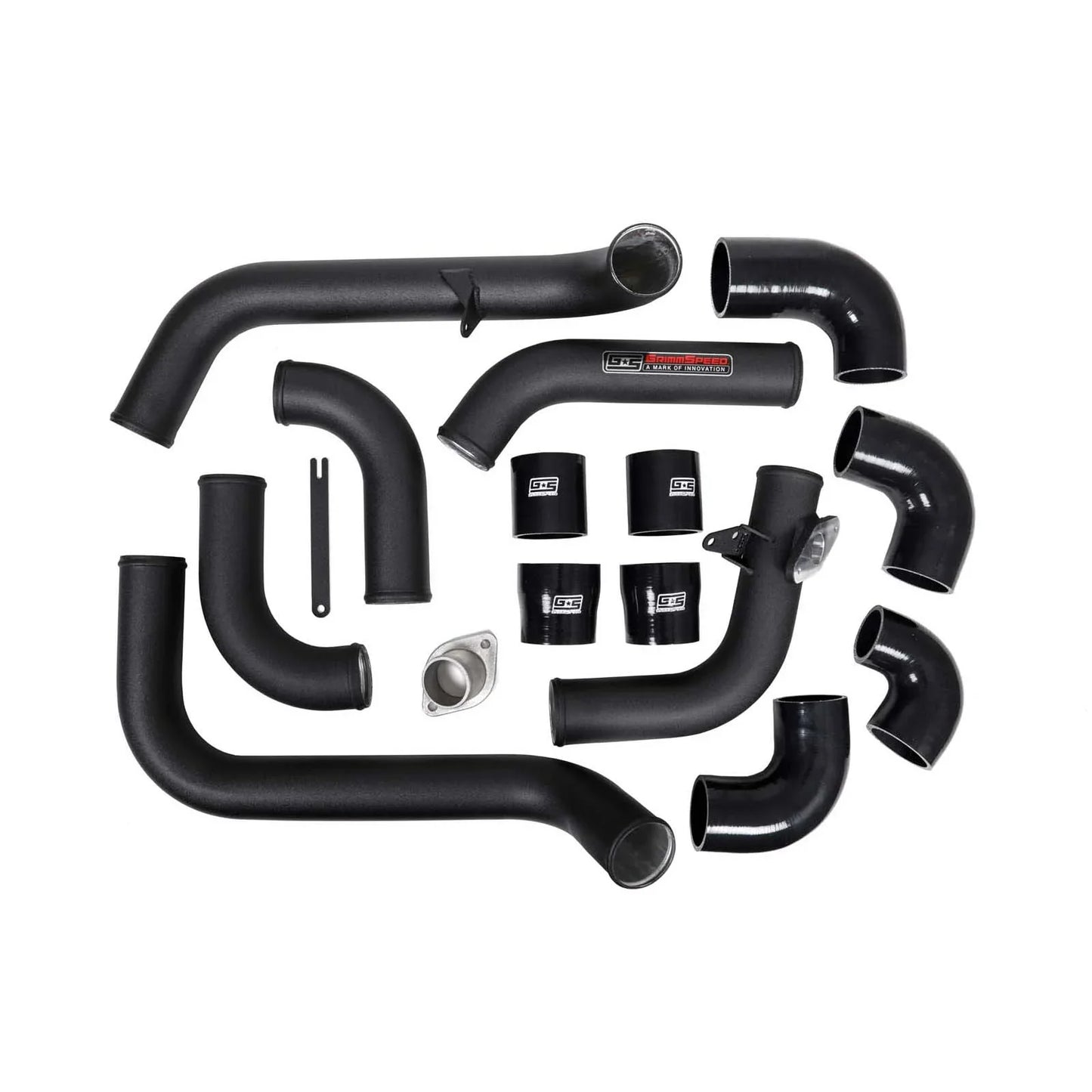 GrimmSpeed Front Mount Intercooler Kit - Black Core with Black Piping - 2008-14 Subaru WRX GRM090252