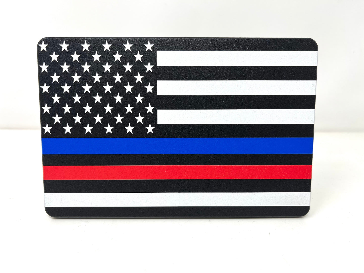 American Flag First Responder Blue and Red Line Hitch Cover