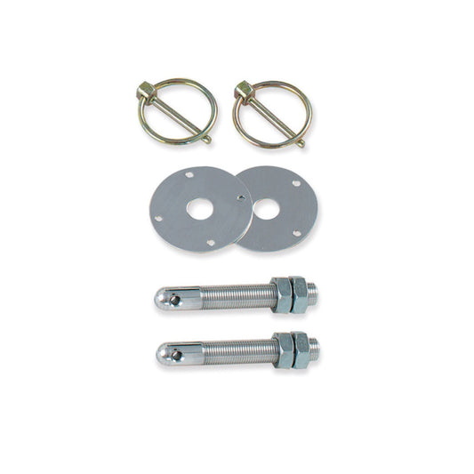 Longacre Steel Hood Pin Kit - 3/8"-24 Set of 2 52-23600