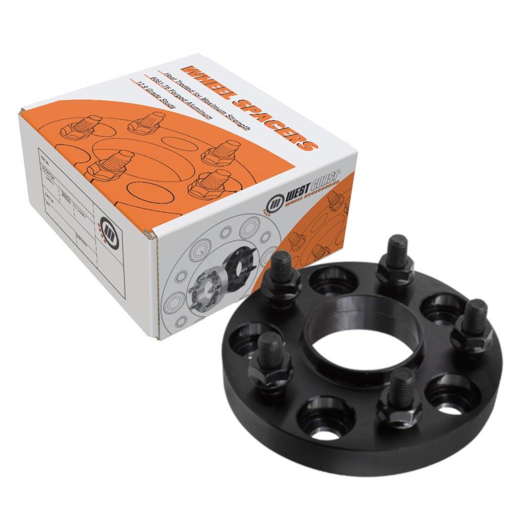 5x115 Bolt Pattern | 1.00" | 71.5mm CB | 14x1.50 Studs Black - West Coast Wheel Accessories 1-14-5115-5115-71HC