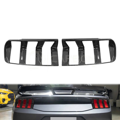 Real Carbon Fiber Taillight Trim Covers for 2024+ Ford Mustang