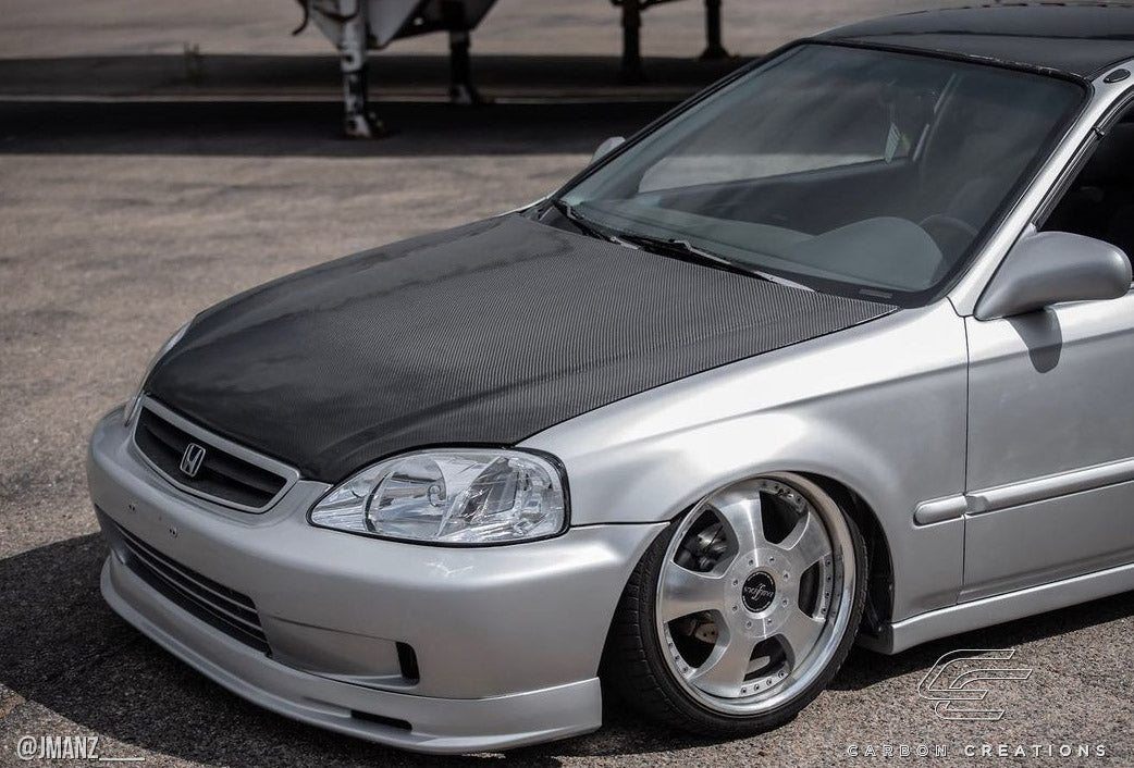 Carbon Creations OEM Look Hood Compatible With 1999-2000 Honda Civic - 1 Piece - 102066