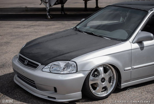 Carbon Creations OEM Look Hood Compatible With 1999-2000 Honda Civic - 1 Piece - 102066