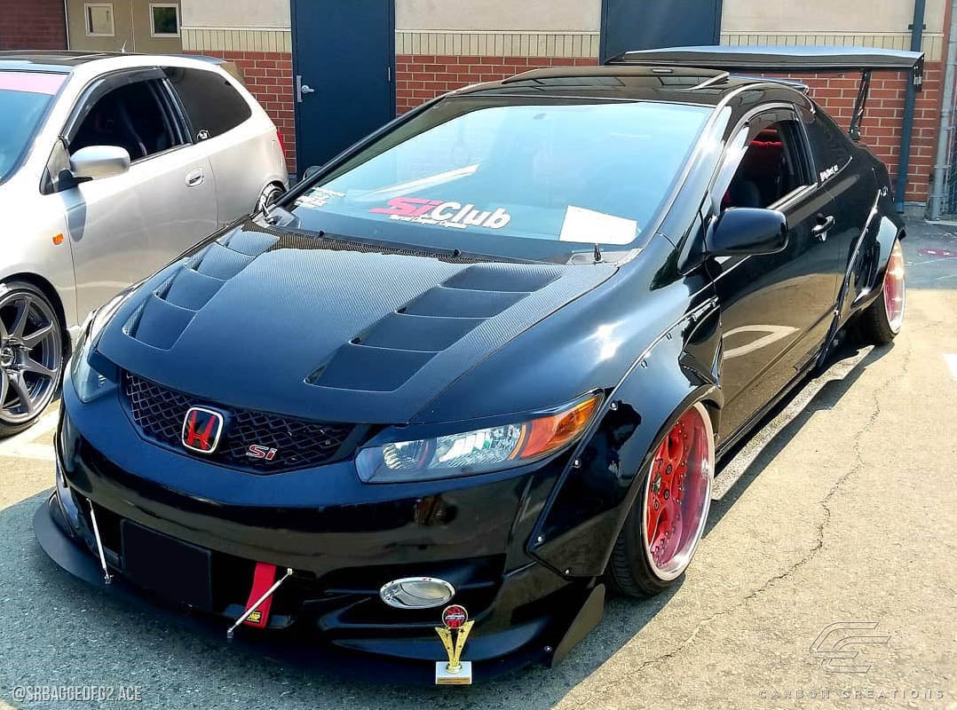 Carbon Creations Circuit Hood Compatible With 2006-2011 Honda Civic - 1 Piece - 103131