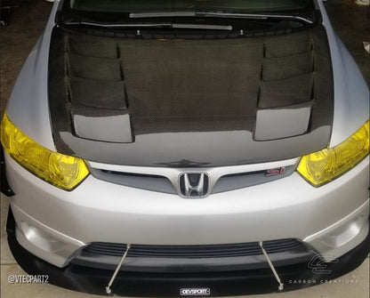 Carbon Creations Circuit Hood Compatible With 2006-2011 Honda Civic - 1 Piece - 103131