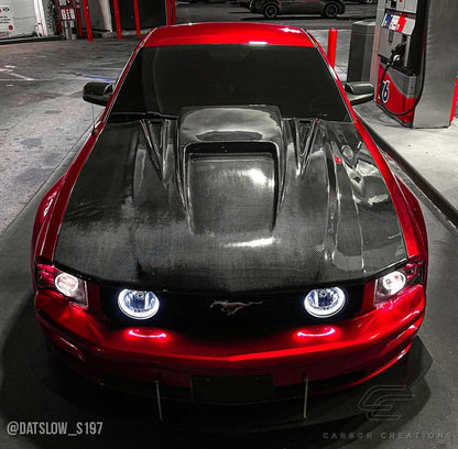 Carbon Creations Spyder 3 Hood Compatible With 2005-2009 Ford Mustang - 1 Piece - 104171