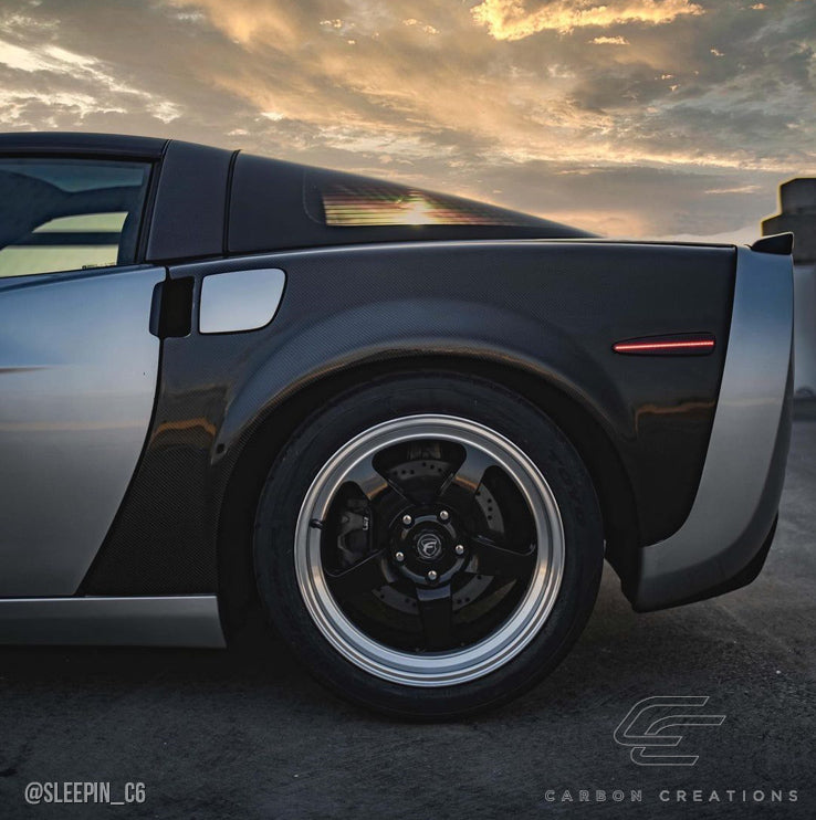 Carbon Creations ZR Edition Rear Fenders Compatible With 2005-2013 Chevrolet Corvette - 2 Piece - 105776