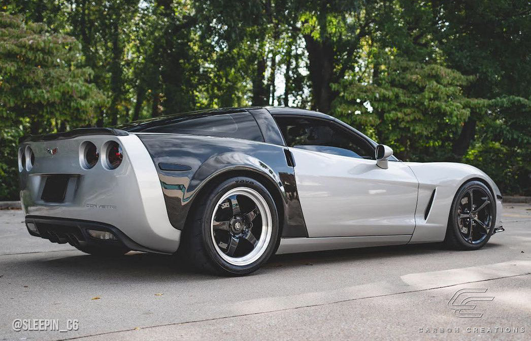 Carbon Creations ZR Edition Rear Fenders Compatible With 2005-2013 Chevrolet Corvette - 2 Piece - 105776