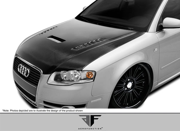 Aero Function AF-1 Carbon Hood Compatible With 2006-2008 Audi A4 - 1 Piece - 107901