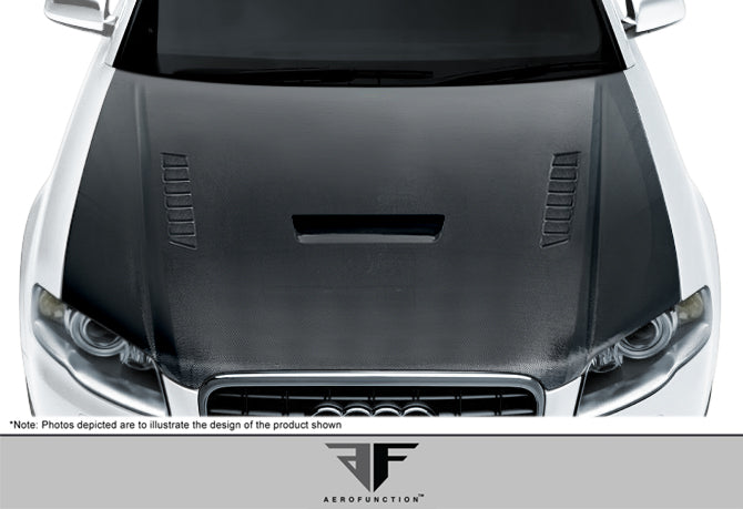 Aero Function AF-1 Carbon Hood Compatible With 2006-2008 Audi A4 - 1 Piece - 107901