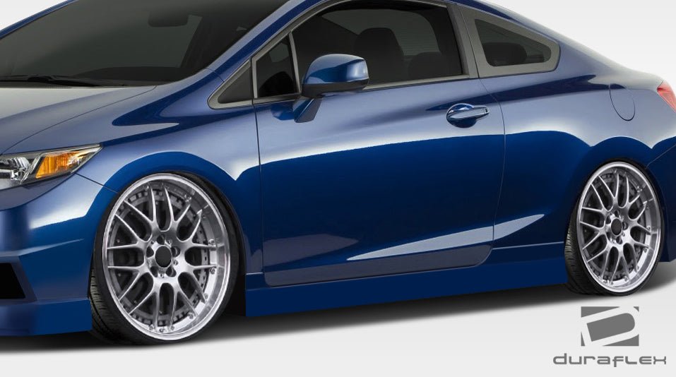 Extreme Dimensions Duraflex Bisimoto Side Skirts Compatible With 2012-2015 Honda Civic - 2 Piece - 108097