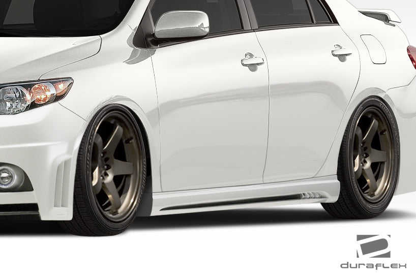 Extreme Dimensions Duraflex W-1 Side Skirts Compatible With 2009-2013 Toyota Corolla - 2 Piece - 108399