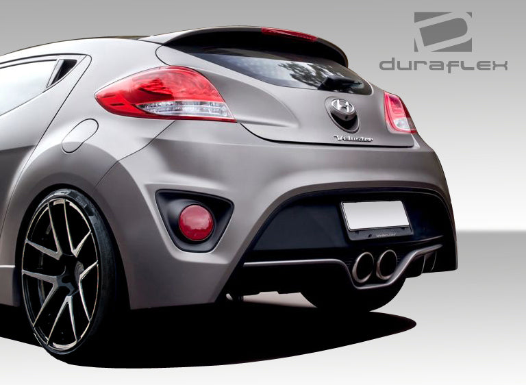 Extreme Dimensions Duraflex Turbo Look Rear Bumper Cover Compatible With 2012-2017 Hyundai Veloster - 1 Piece - 108847