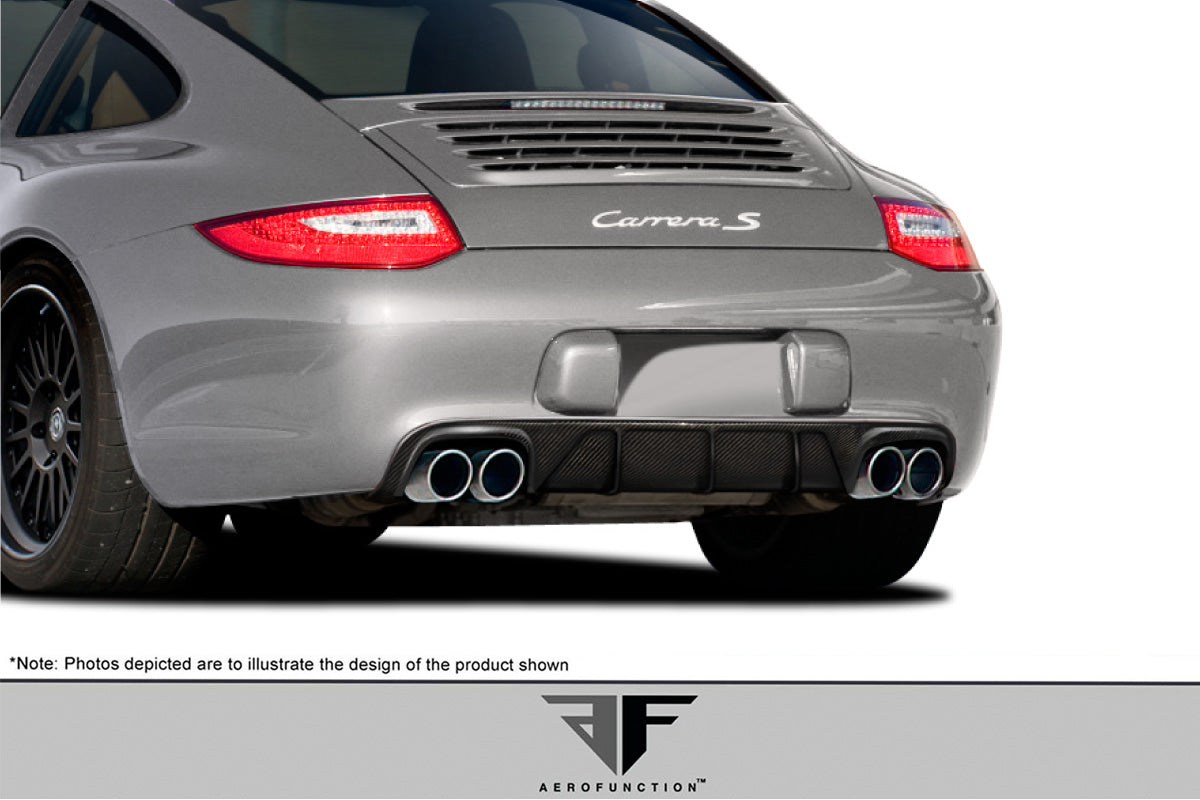Aero Function AF-2 Carbon Rear Lip Add On Spoiler Compatible With 2009-2011 Porsche 997 - 1 Piece - 108940