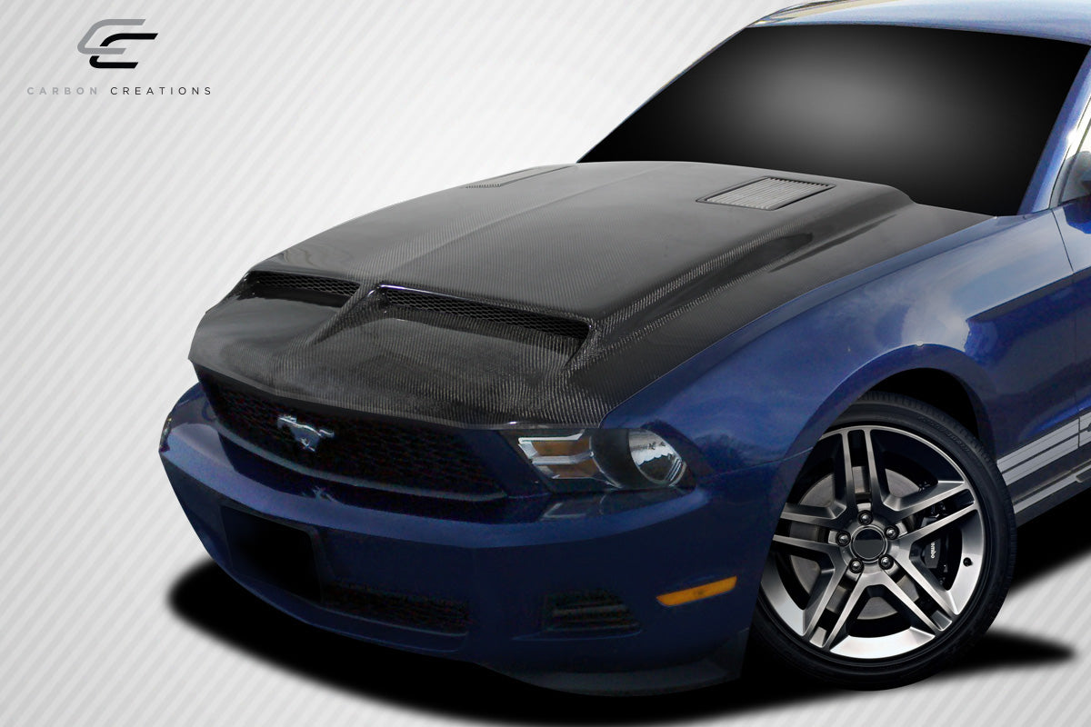 Carbon Creations GT500 Hood Compatible With 2010-2012 Ford Mustang - 1 Piece - 109261