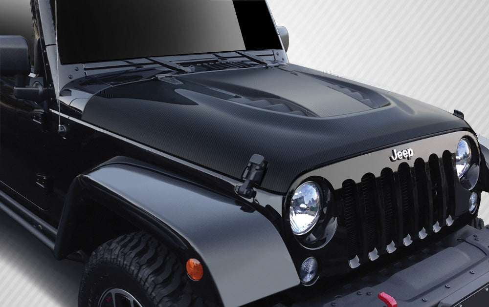 Carbon Creations Power Dome Hood Compatible With 2007-2018 Jeep Wrangler - 1 Piece - 109921