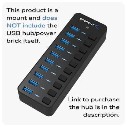 Sabrent 10 USB Hub Power Brick Brackets