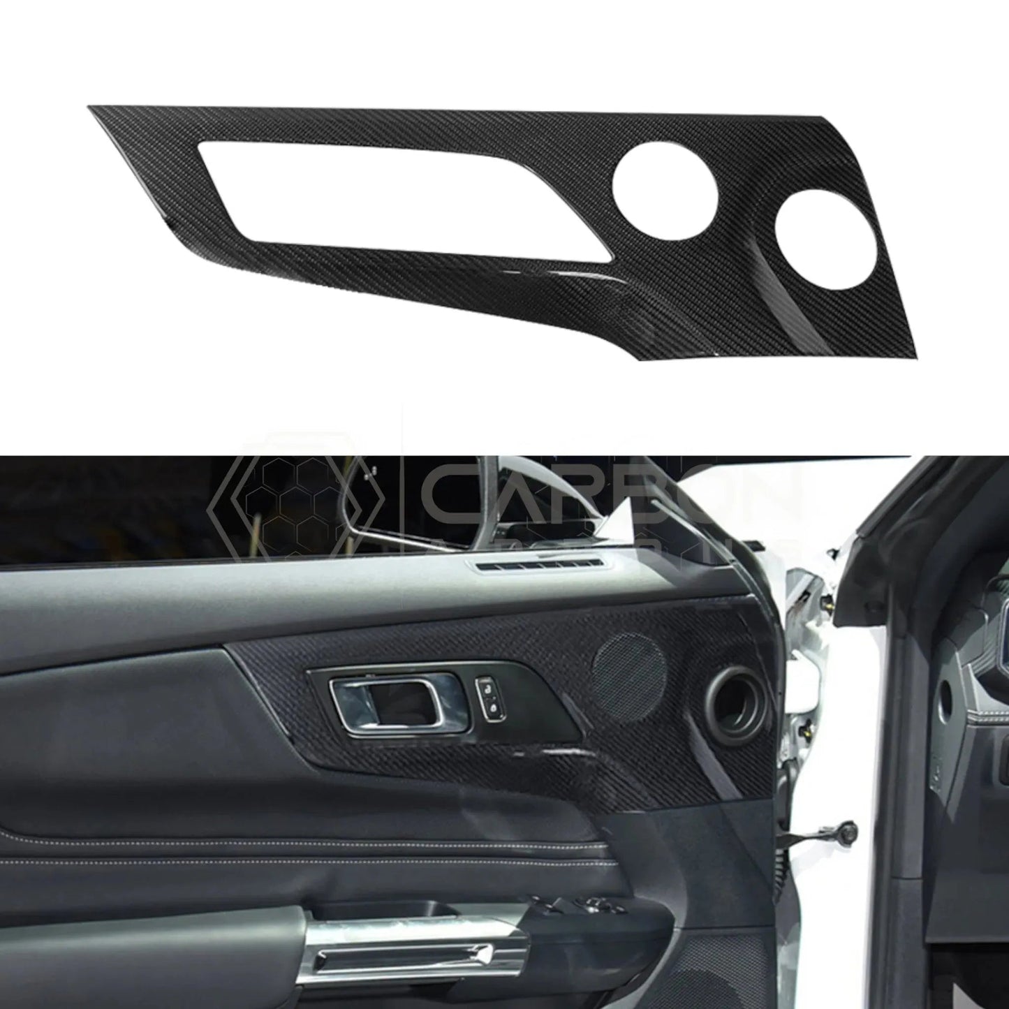 2024+ S650 Mustang Hard Carbon Fiber Door Handle/Speaker Panel Trim Cover