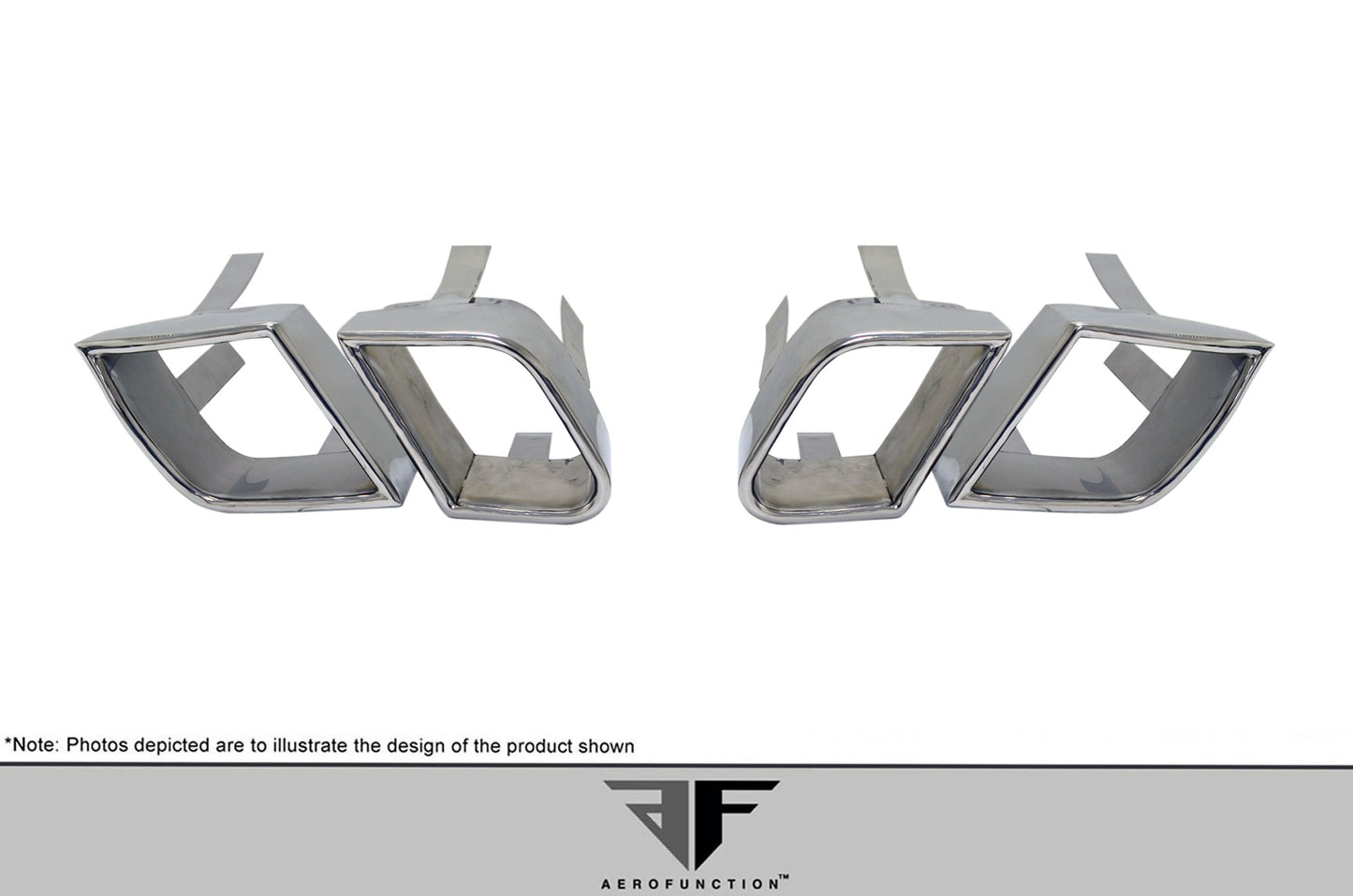 Aero Function AF-4 Exhaust Tips Compatible With 2011-2014 Porsche Cayenne - 4 Piece - 112287