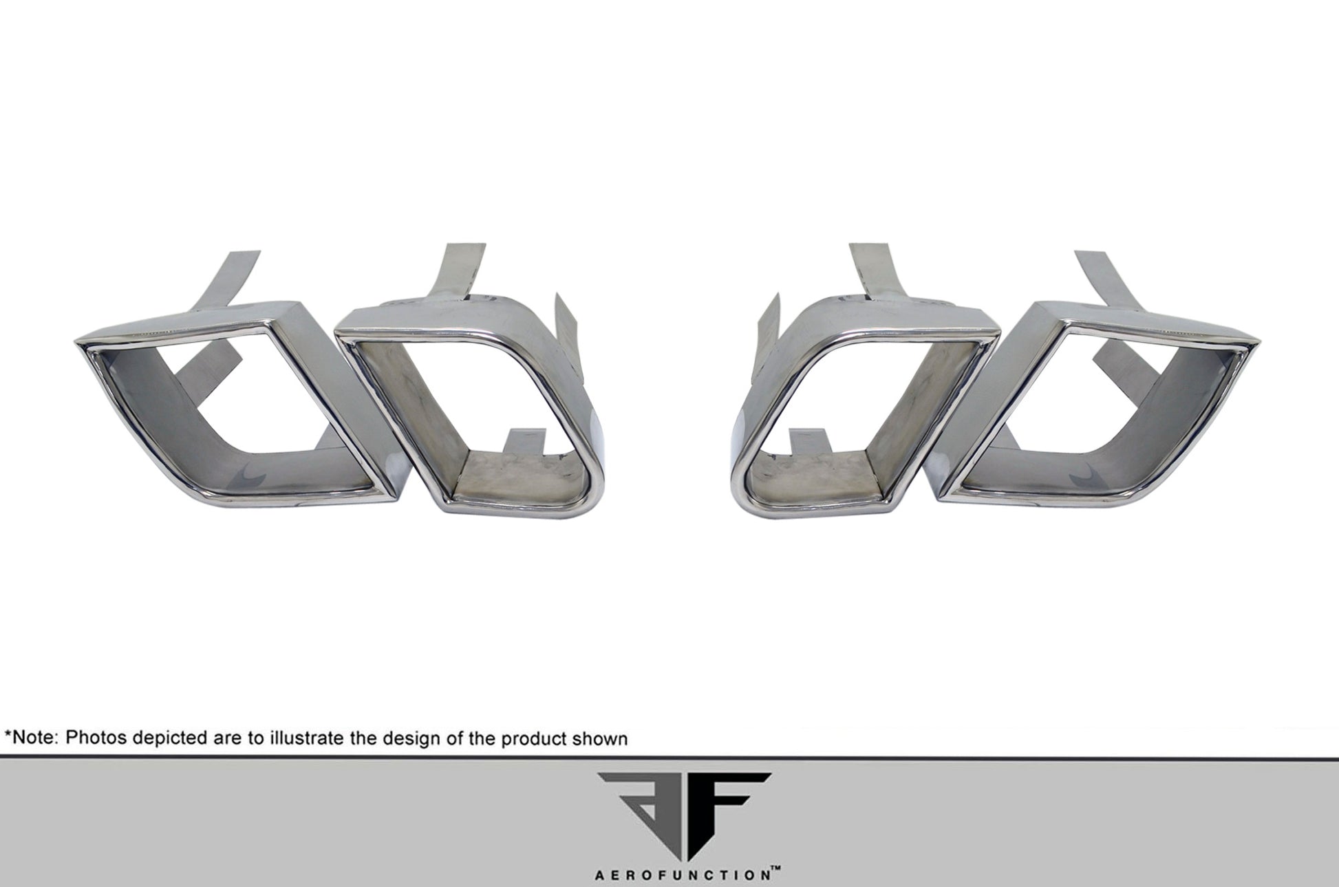 Aero Function AF-4 Exhaust Tips Compatible With 2011-2014 Porsche Cayenne - 4 Piece - 112287