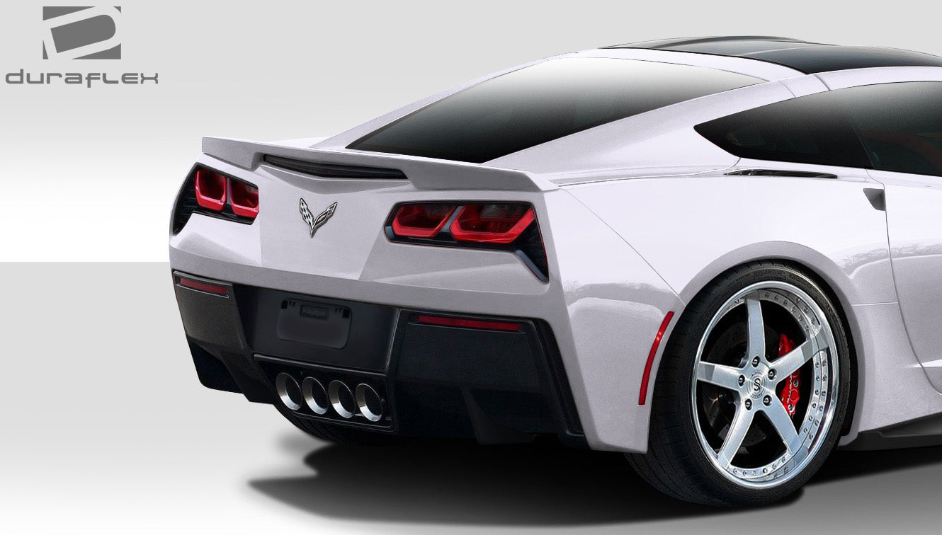 Extreme Dimensions Duraflex GT Concept Rear Lip Add On Spoiler Compatible With 2014-2019 Chevrolet Corvette - 2 Piece - 112436